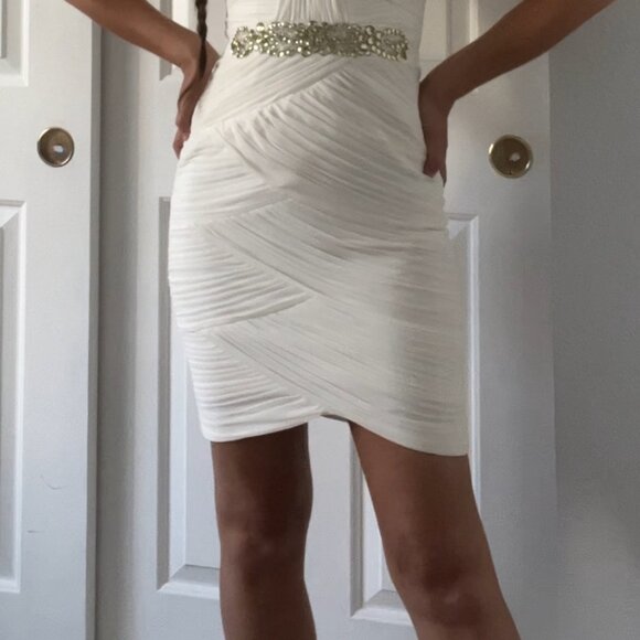 Cache Elegant Classy White Women's Cocktail Evening Dress Size 0 - Picture 7 of 11